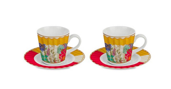 VENTAGLI SET 2 TAZZINE CAFFE' PORCELLANA - BAC-COF.VEN01