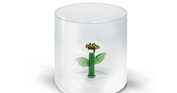 Bicchiere 250 ml. in vetro borosilicato con decoro WD Lifestyle