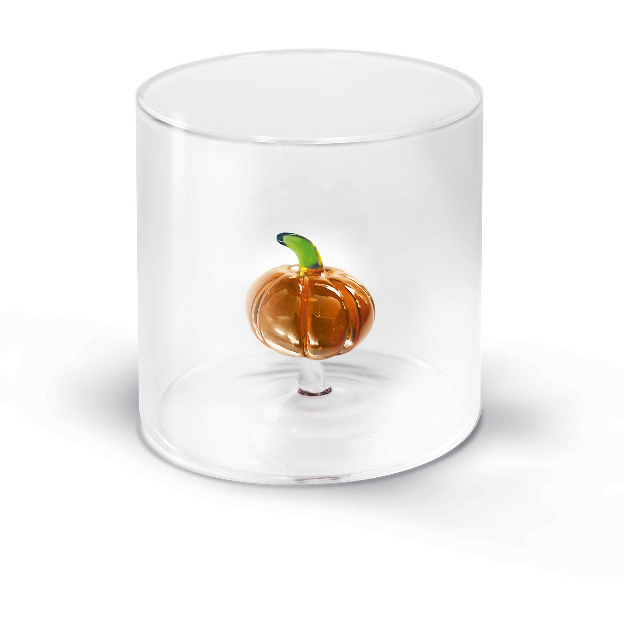 BICCHIERE IN VETRO BOROSILICATO CAPACITÀ 250 ML DECORO ZUCCA - WDL-WD566ZUC